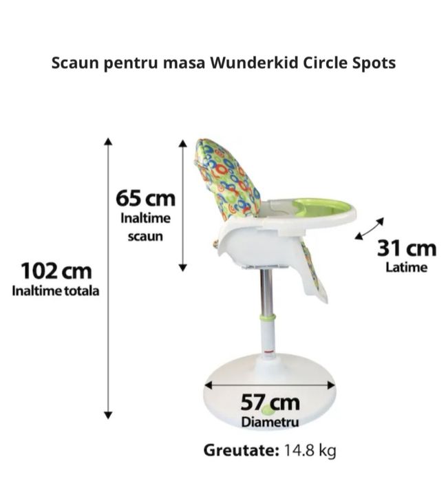 Scaun bebe hidraulic cu rotire 360°