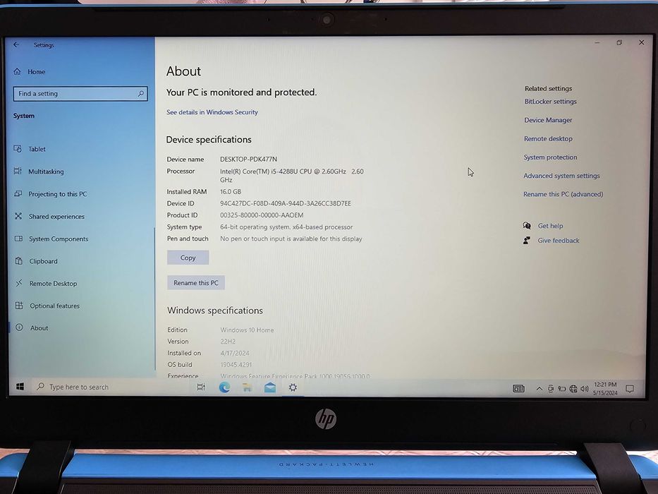 Лаптоп HP Pavilion Notebook - 15-p199na