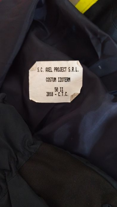 Costum izoterm pompieri militari mărime 50 talia 2