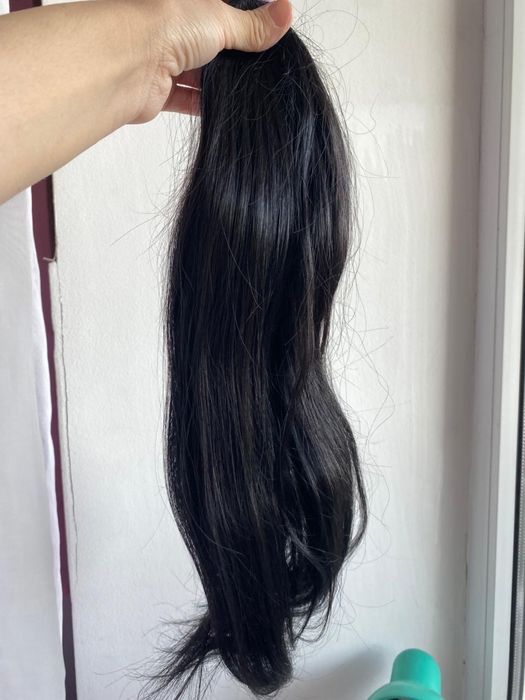 Продам натуральный волос темный каштан 45-50 см примерно 150 гр