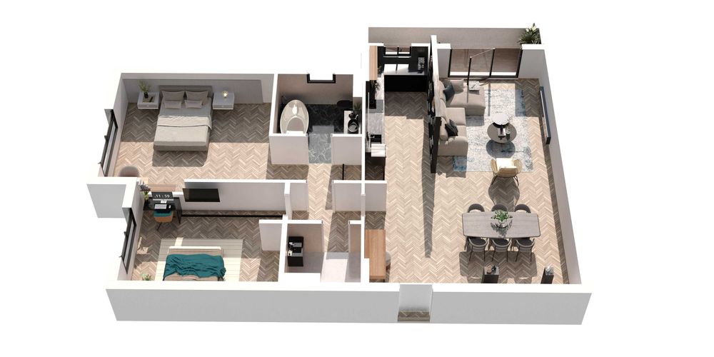 Apartament nou cu 3 camere in Tractorul