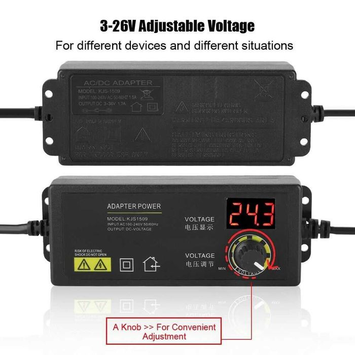 Sursa de alimentare 2,5A (3-24V) AC DC Display voltaj