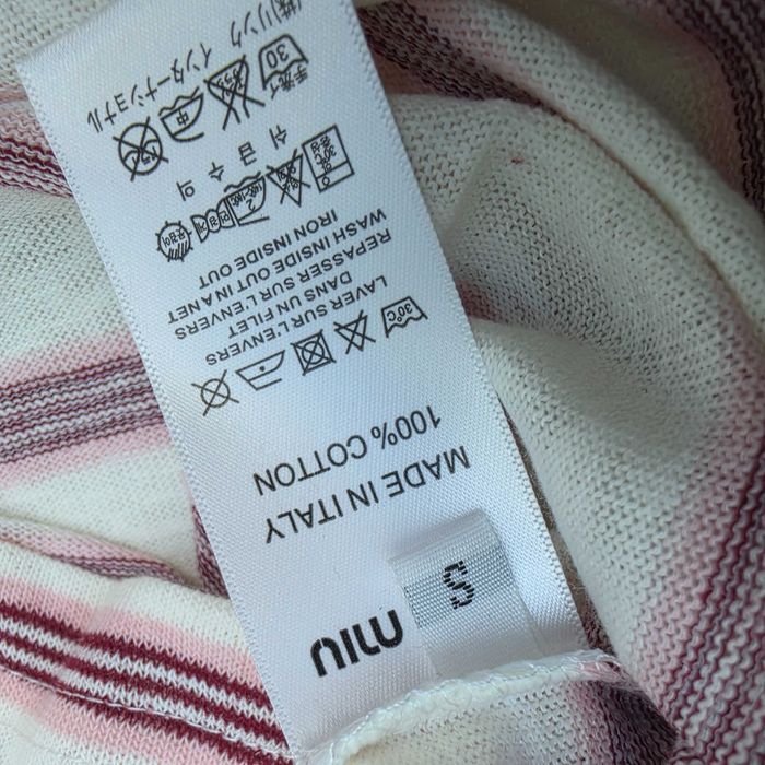Bluză Miu Miu din bumbac, alb/roz – S/36, nouă cu etichetă