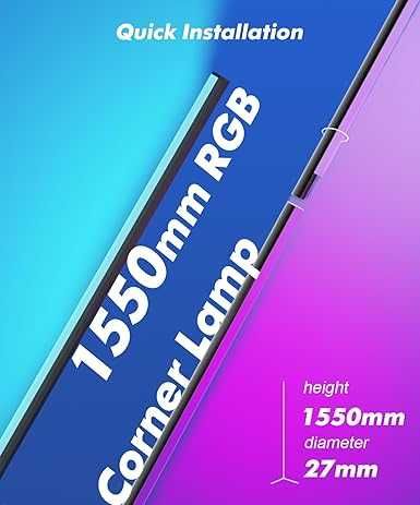 Lampă de podea WiFi RGB LED de 155 cm cu aplicație,Alexa