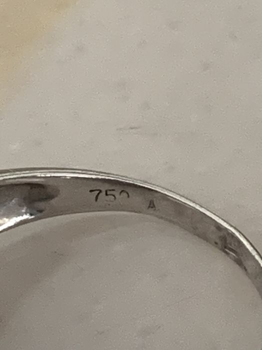 Inel turcuaz natural, aur alb 18kt