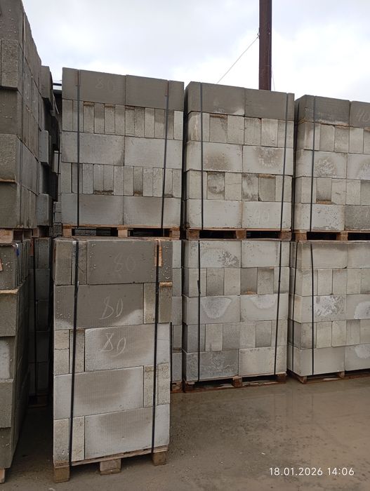 Gazablok va shlakablok qurilish maxsulotlari.