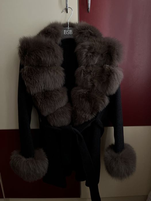 Palton casmir cu blana naturala