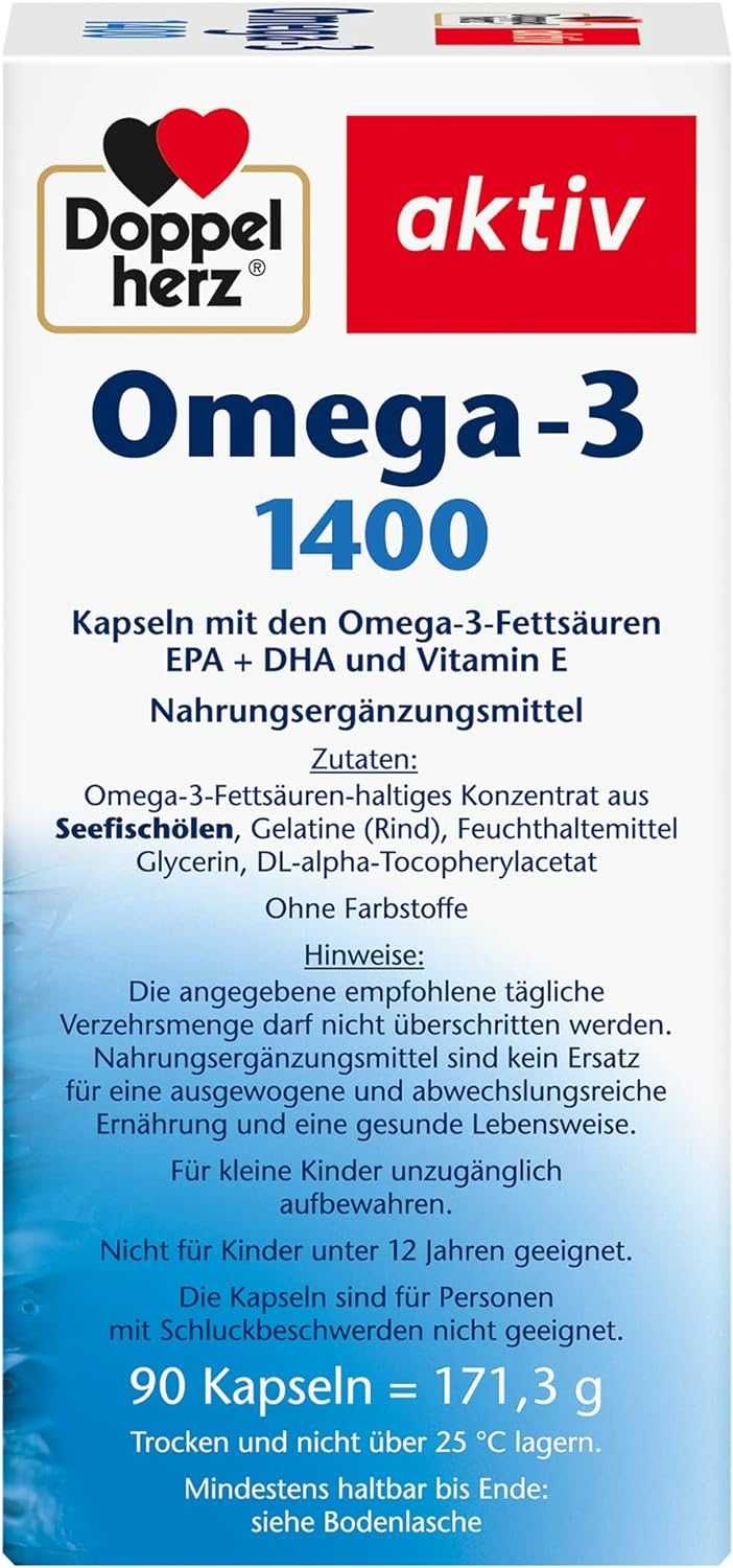 Doppelherz Omega-3 1400 мг высокие дозы концентрата омега-3+вит Е: 20 у.е.  - Прочие товары для красоты и здоровья Ташкент на Olx