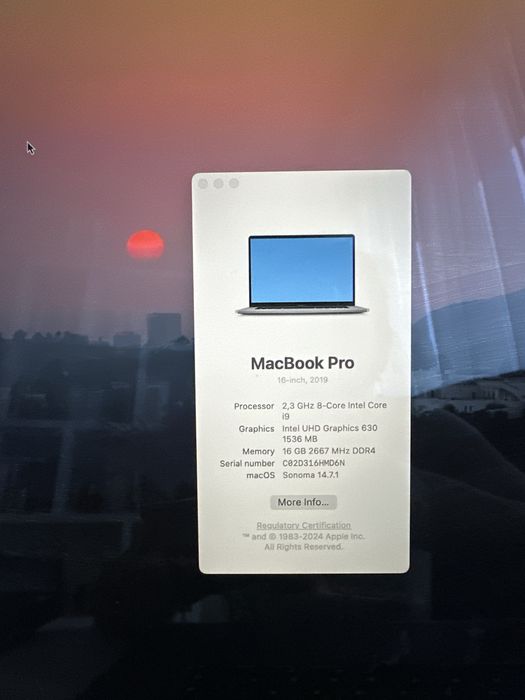 MacBook Pro 16” 2019 – i9 / 16GB RAM / 1TB SSD