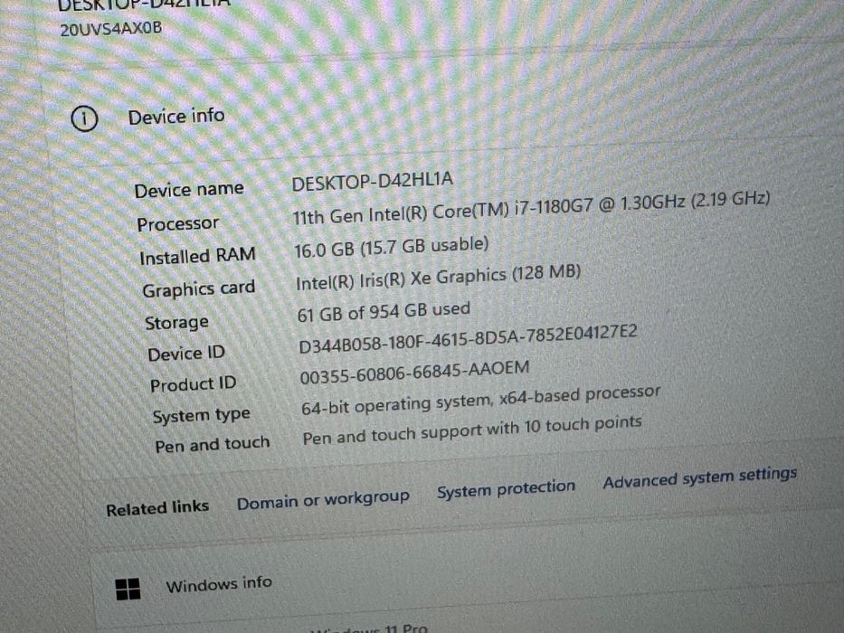 Lenovo ThinkPad X12 Detachable Gen 1 i7 Gen 11 , 1TB SSD