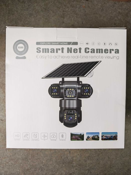 Тройна Соларна Камера  4G 12 MP Външна Безжична Wifi CCTV V380pro