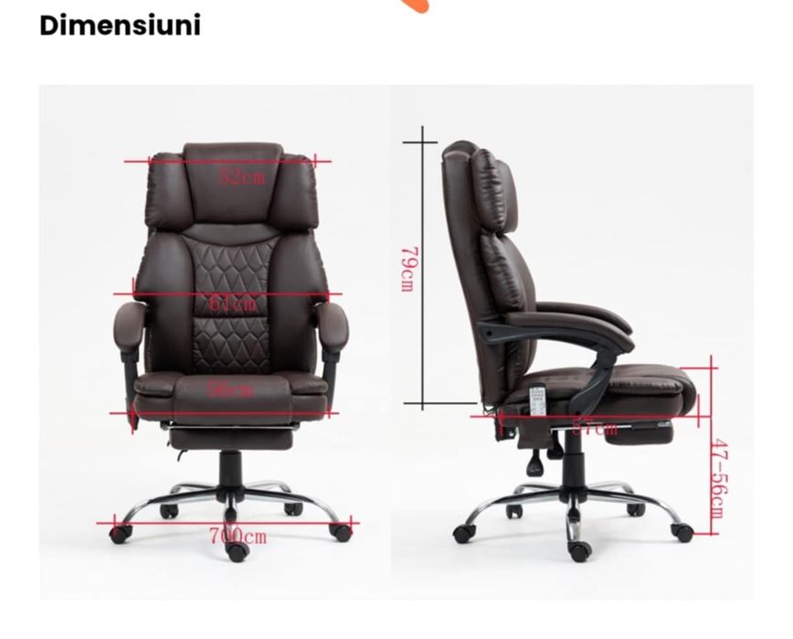 Scaun de birou cu masaj și încălzire