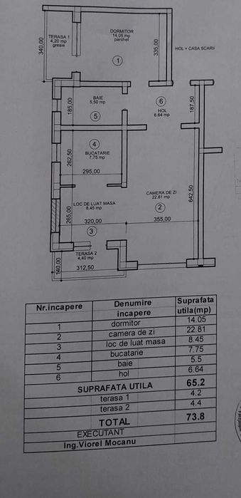 Apartament 2 camere decomandat, 73,8 mp, etaj 1, încălzire în pardoseală, parcare și boxă – Bucium, zona 3 Sarmale