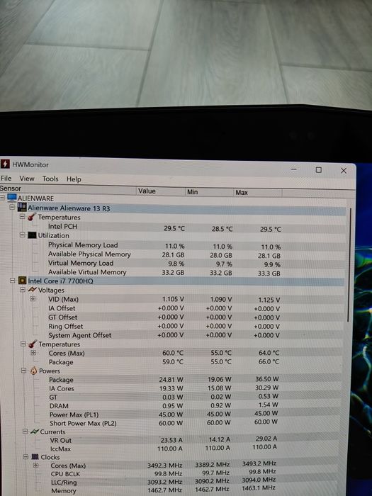 Alienware 13 R3 I7-7700HQ/ GTX 1060 / 256GB SSD /  16GB