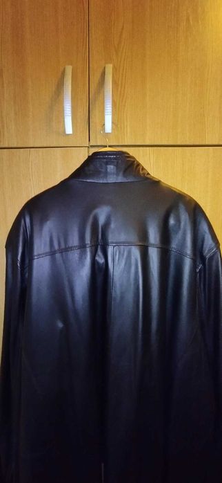 REMY double collar buttermilk lambskin men's leather jacket-size 4XLT