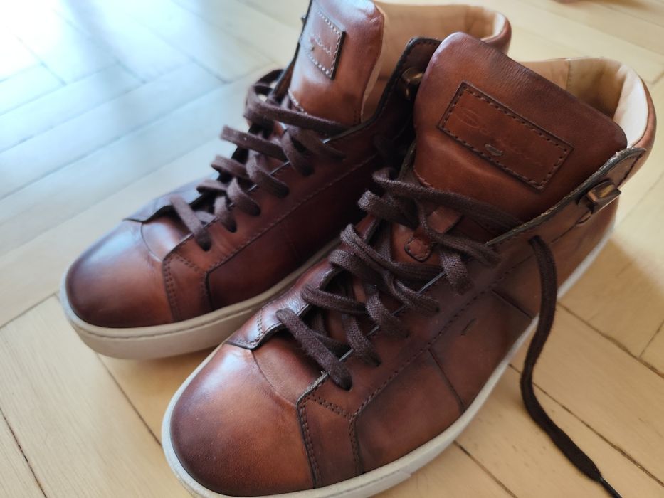 Santoni rocko италиански обувки от естествена кожа