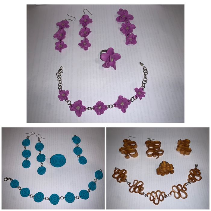 Комплект бижута от полимерна глина - ръчна изработка
