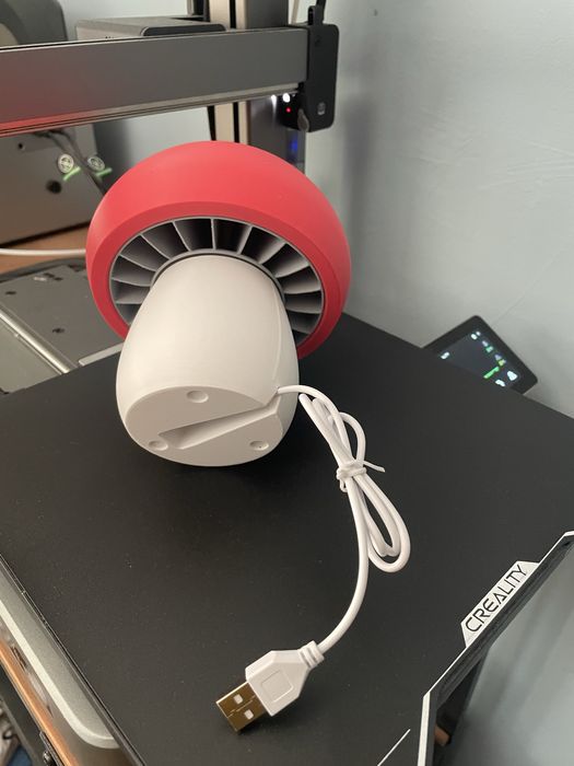 3D принтирана нощна лампа гъбка