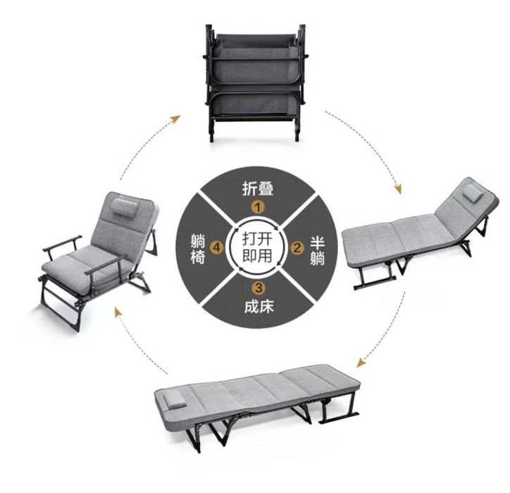 Раскладное кресло и кровать, 2 в 1 серый, мебель