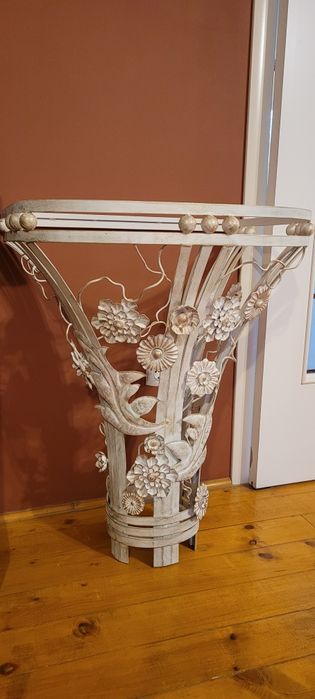 Suport chiuvetă / măsuță hol intrare, art deco, fier forjat