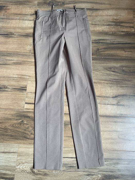 Pantalon dama bej elegant-casual drepti