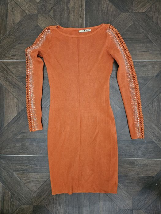 Рокля с дълъг ръкав оранжева S/M