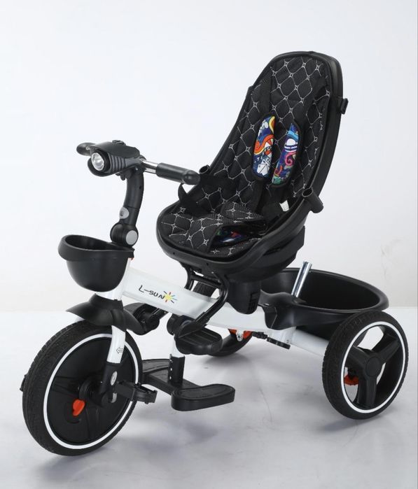 Tricicleta pliabila cu pozitie de somn si scaun reversibil SL01 - negru cu auriu