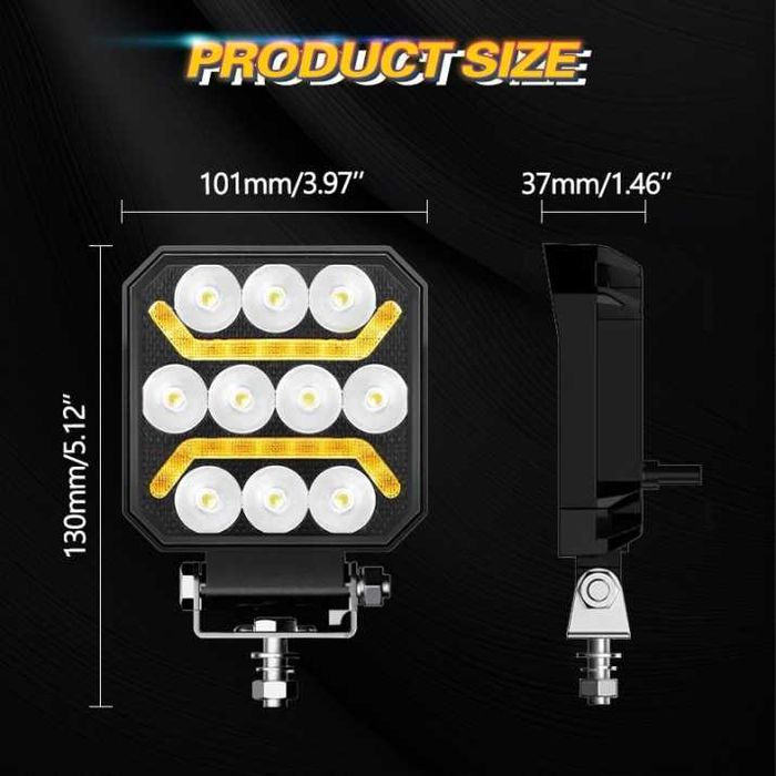 1 бр. Диоден халоген LED бяла и жълта светлина габарит, 12/24V - T456