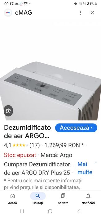 ARGO DRY PLUS 25 Dezumidificator de aer in perfecta stare