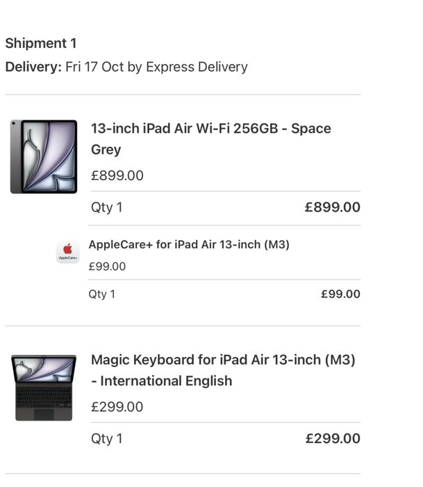 Чисто Нов Черен  iPad Air 13’ wi-fi 256GB с APPLE CARE гаранция