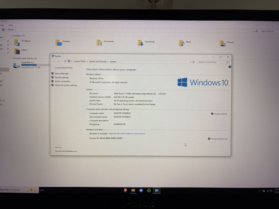 Laptop gaming Asus, TUF 705DT (descriere)