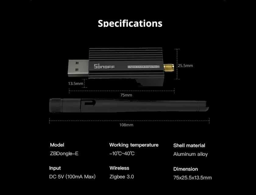 Универсальный шлюз Sonoff Zigbee 3.0 USB Dongle Plus ZBDongle-E
