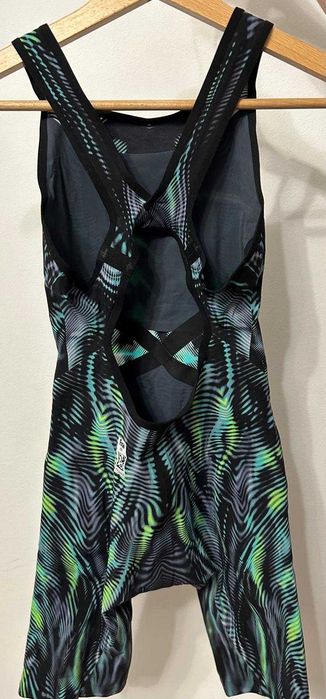 Costum tehnic inot Venzo Genesis Open  Back Seel Green Swimsuit