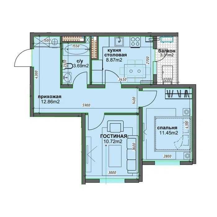 *Bashkent  2ком квартира.Коробка 49м2.Инвестицияу л. Джаркурганская