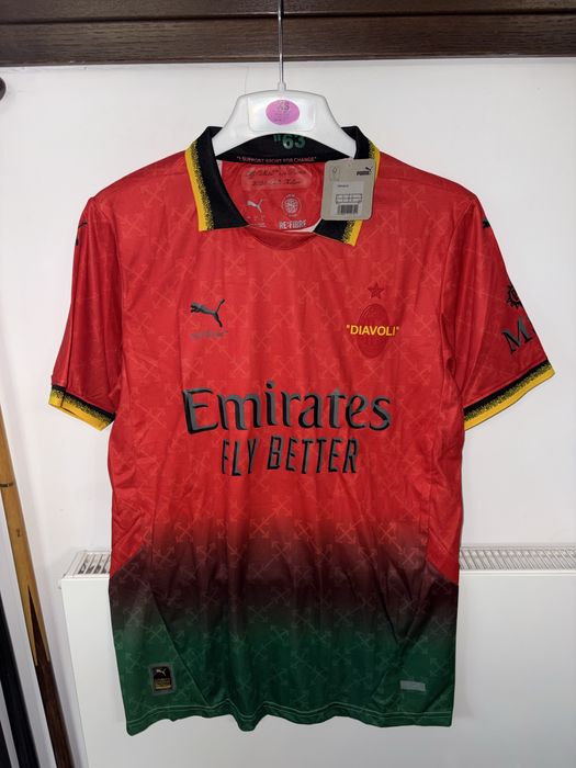 Tricou L AC Milan Rosu Verde Nou