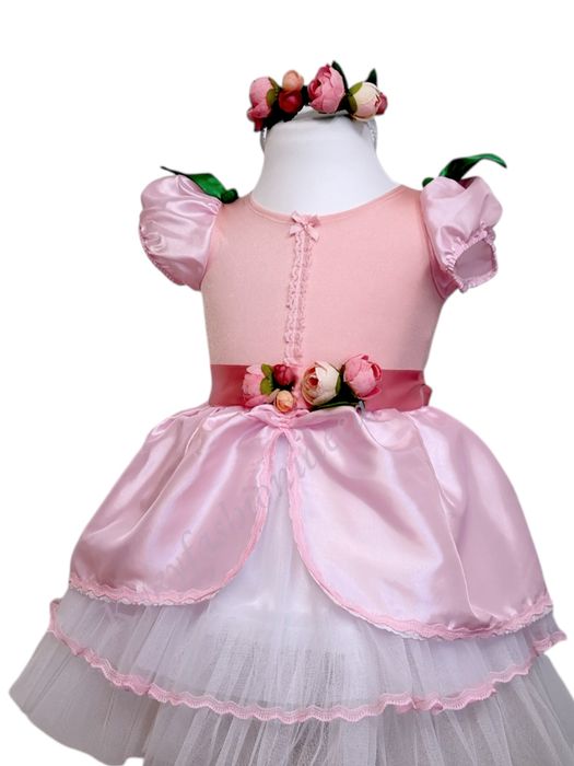 Costum serbare bujor roz,  zână florilor zână  primăvara