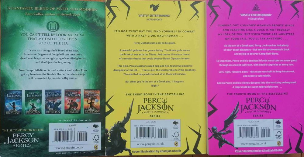 Пърси Джаксън книги на английски език. Книгите са нови, 3 броя.