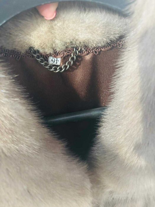 Vand haina de blana naturala, nurca, 3/4, Blancris, marimea 46