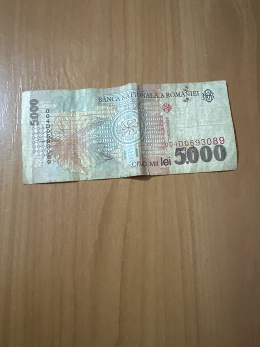 Vand bancnota 5000 lei 1998 seria 004