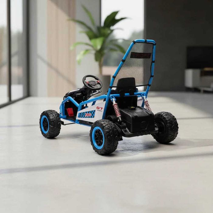 Go-Kart electric cu functie DRIFT 2x 150W 24V 10Ah scaun tapitat Blue