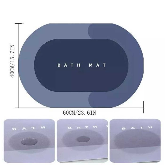 Килим за баня против хлъзгане - Цвят - син