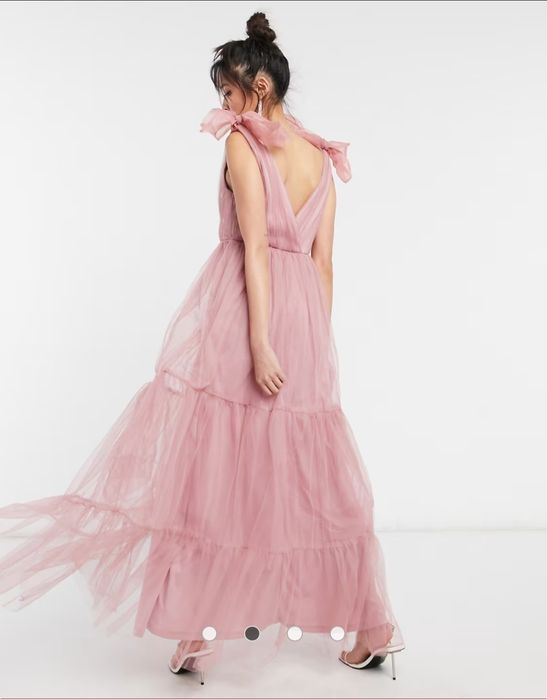 Дълга рокля с тюл ASOS DESIGN