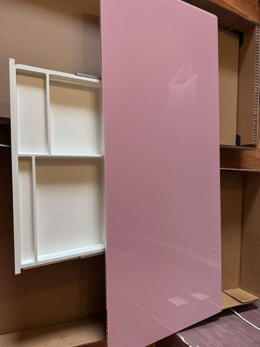 Електрическо бюро OffiGo с регулируема височина, чекмедже и USB – розово