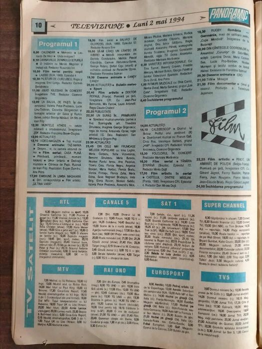 Vând revista Panoramic radio-tv mai 1994