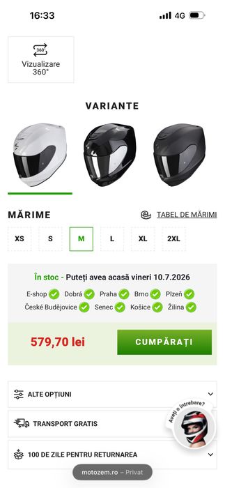 Vând 2 căști moto