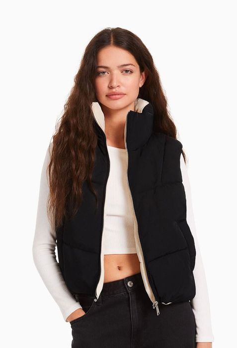 Елек Bershka бежово/черно