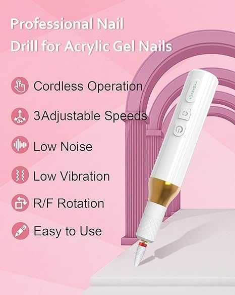 DEEHENK Комплект за маникюр- пила с 12 свредла и 6 шлифовъчни ленти