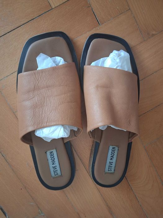 Дамски чехли STEVE MADDEN естествена кожа