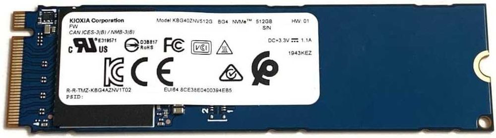SSD M.2 NVMe Kioxia 512GB PCIe 3.0