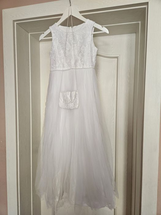 Ținută completă pentru Prima Împărtășanie, Mărimea 140-rochie, bolero